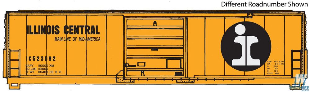 50' Evans Smooth-Side Boxcar - Illinois Central IC 523095 - 1930 : HO