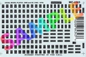 Diesel Model Plates 1939+ - 4343 : HO