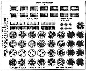 Manhole Covers/storm Drains Decal-162 : HO