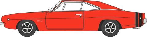 1968 Dodge Charger - Assembled - Bright Red - 87DC68001 : HO