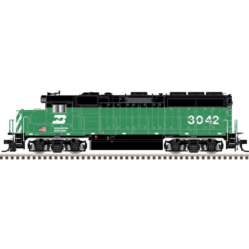 EMD GP40-2 - Burlington Northern 3042 (Cascade Green, white, US Flag) DCC Ready-40004717 : N