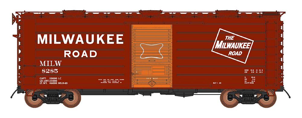 Milwaukee Road Rib Side 40' Boxcar Milwaukee - Brewery Spent Grain, Multiple Numbers - 48505 : HO