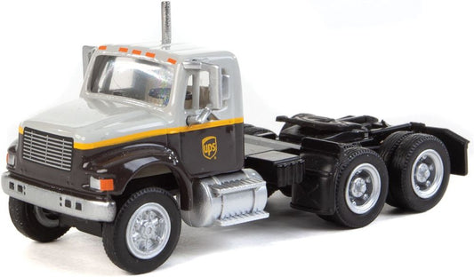 International 4900 Dual-Axle Semi Tractor Only - UPS Freight (gray, gold, brown) - 11186 : HO