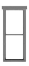 1/1 Double Hung Window with Fancy Top Trip - 8244 : HO