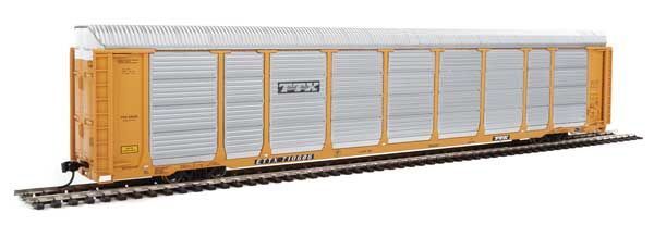 89' Thrall Enclosed Tri-Level Auto Rack TTX ETTX Flat 331231/710686 - 101429 : HO