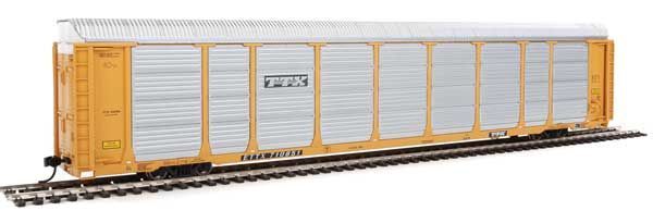 89 Ft Thrall Enclosed Tri-Level Auto Rack TTX ETTX Flat #331154/710851 - 101432 : HO