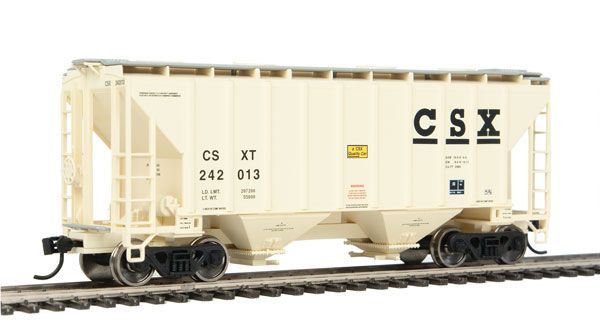 37' 2980 Cubic-Foot 2-Bay Covered Hopper CSX-7958 : HO