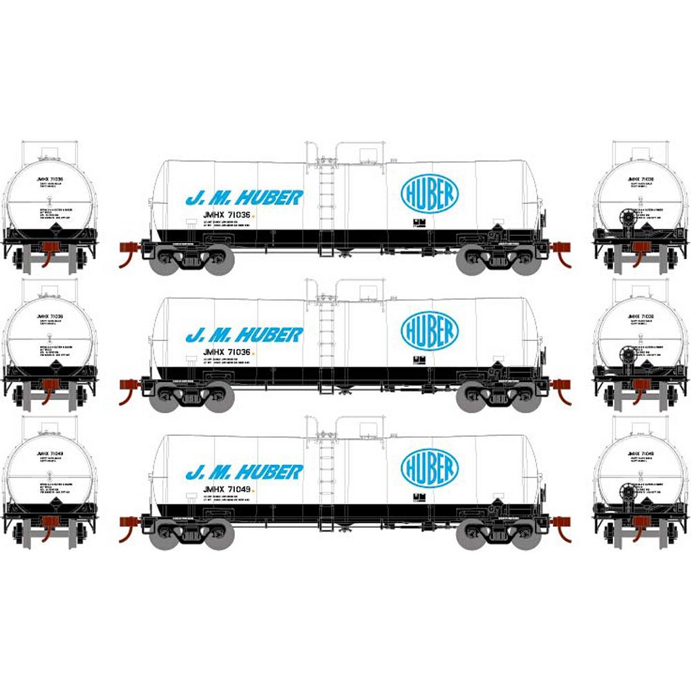 16000 Gal Tank Car J.M. Huber (3-Pack)-16370 : HO