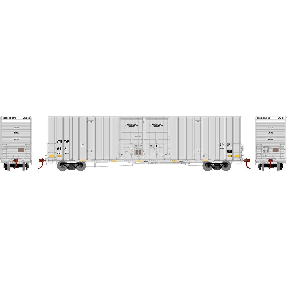 60' Gunderson Double Door Hi-Cube Boxcar Providence & Worchester WRWK 615 - 75303 : HO