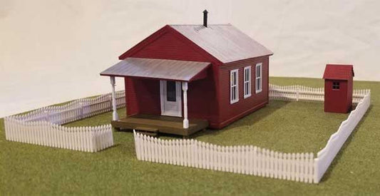One-Room Schoolhouse Kit w/Fence & Outhouse - 7021 : HO