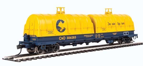 50' Evans Cushion Coil Car - Chessie/C&O 306283 w/Glass-Fiber Hood - 105240 : HO
