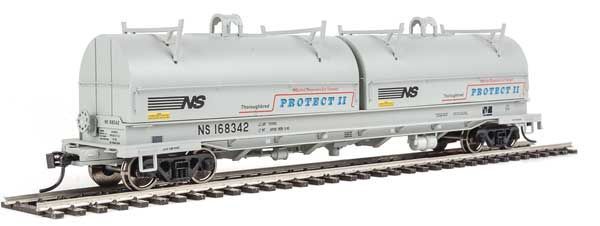 50' Evans Cushion Coil Car - Norfolk and Southern NS 168342 w/Glass-Fiber Hoods - 105255 : HO