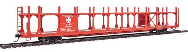 89' Flatcar w/Bi-Level Open Auto Rack Santa Fe ATSF 88707 - 8001 : HO