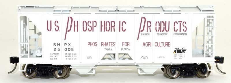 70-Ton 2-Bay Covered Hopper with Open Sides - US Phosphoric Products-42775 : HO