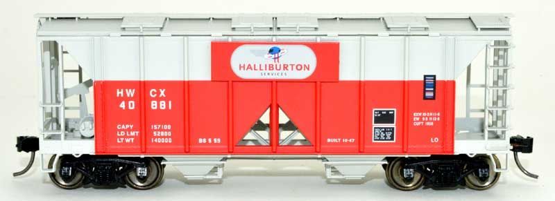 70-Ton 2-Bay Covered Hopper with Open Sides - Halliburton-42757 : HO