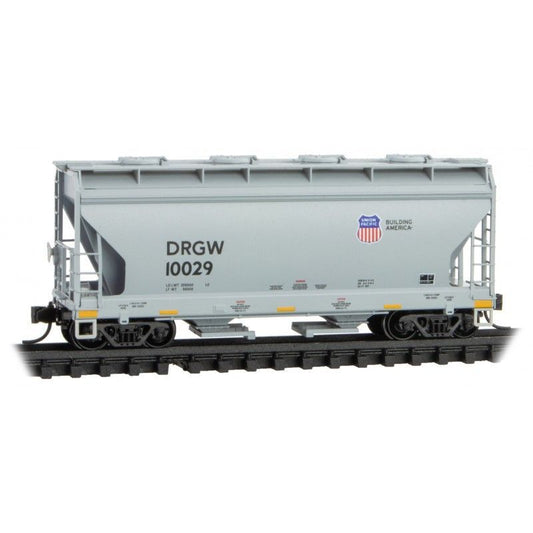 ACF 39 Ft 2-Bay Center-Flow Covered Hopper - Union Pacific/ex Denver & Rio Grande Western-09200502 : N