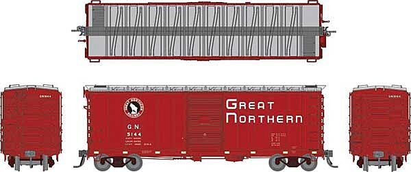 40' 12-Panel Boxcar w/Late Improved Dreadnaught Ends - Great Northern - 155008A : HO