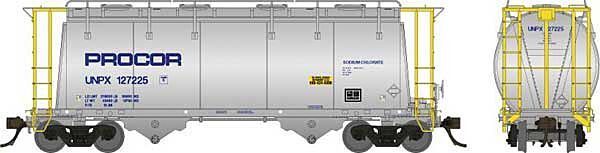 Procor Freight Procor 3000 cu ft 2-Bay Covered Hopper Procor Ltd-172007A : HO ...
