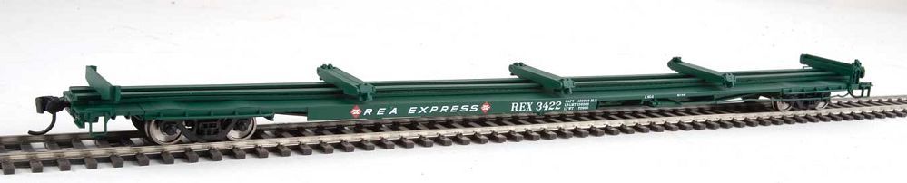 85' General American G85 Flatcar Railway Express Agency REX 3422 - 5529 : HO