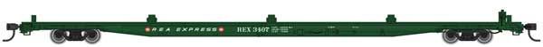 85' General American G85 Flatcar Railway Express Agency REX 3407 - 5527 : HO