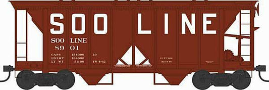 70-Ton 2-Bay Covered Hopper w/Open Sides - Soo Line-43283 : HO