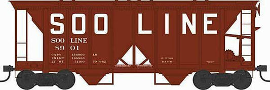 70-Ton 2-Bay Covered Hopper w/Open Sides - Soo Line-43285 : HO