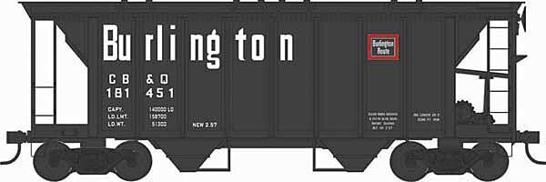 70-Ton 2-Bay Covered Hopper w/Closed Sides - Chicago, Burlington & Quincy-43247 : HO