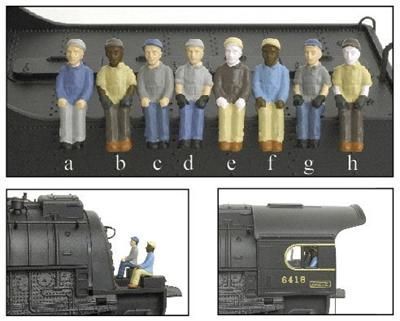 Engineer & Fireman Figure Sets (For All Bli Engines) -- Style E F G H Pkg(4) -1007 : HO