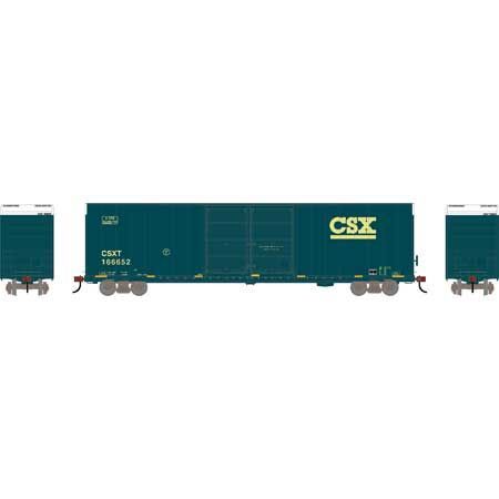 FMC 60' DD/SS Hi-Cube Boxcar CSX CSXT 166652 Grime - 90571 : HO
