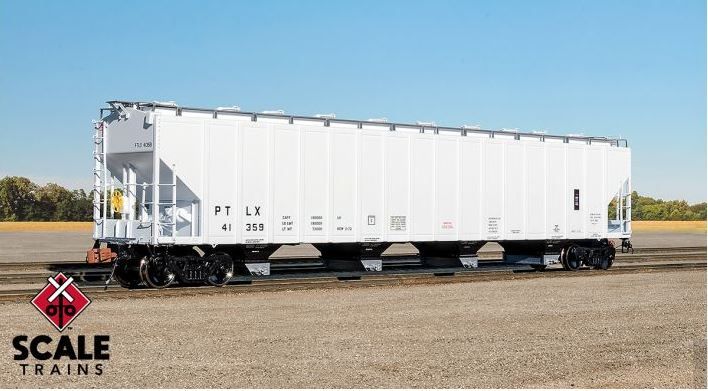 Pullman-Standard PS-2 5820 4-Bay Covered Hopper, Pullman Transport Leasing-33670 : HO