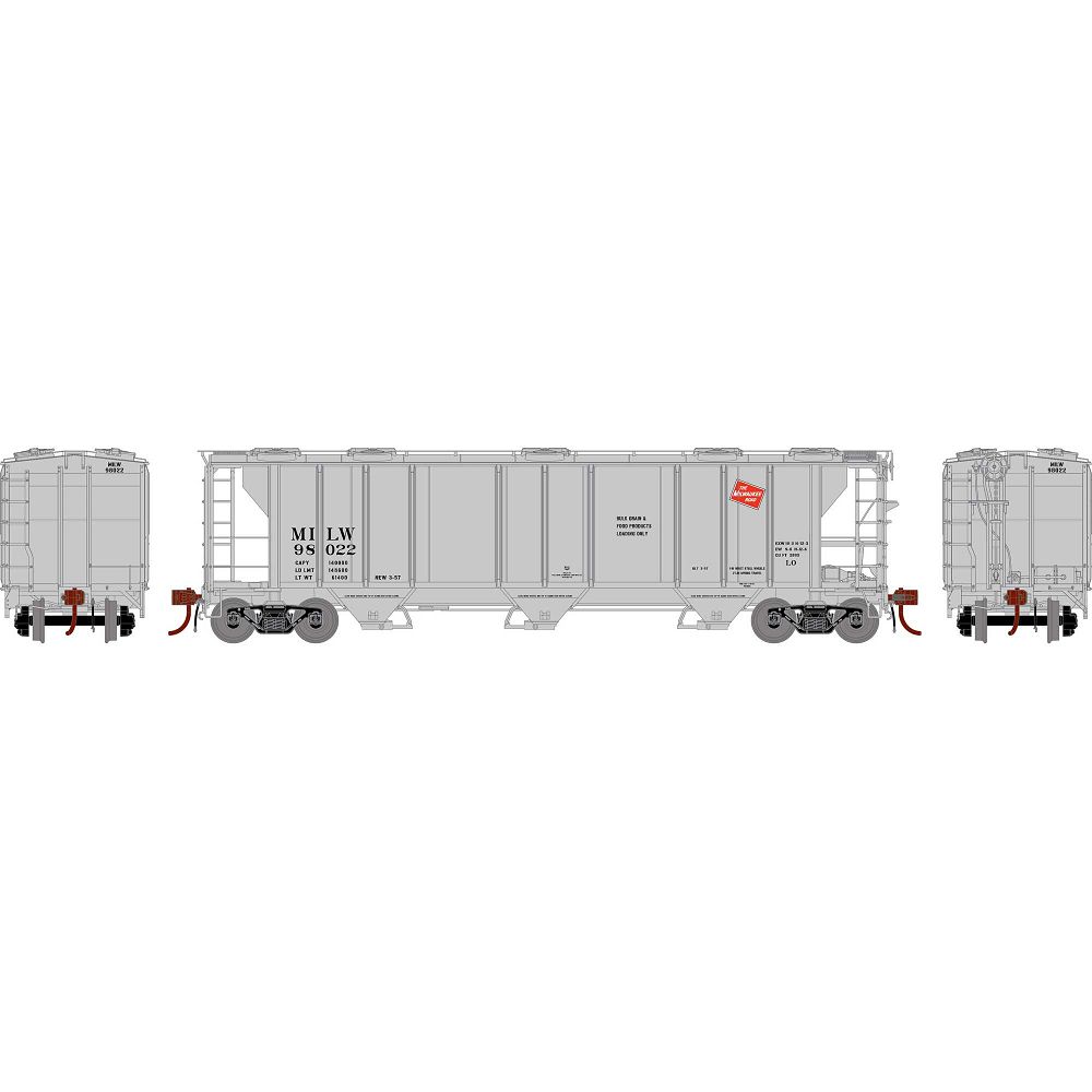 PS-2 2893 3-Bay Covered Hopper, MILW-G73622 : HO