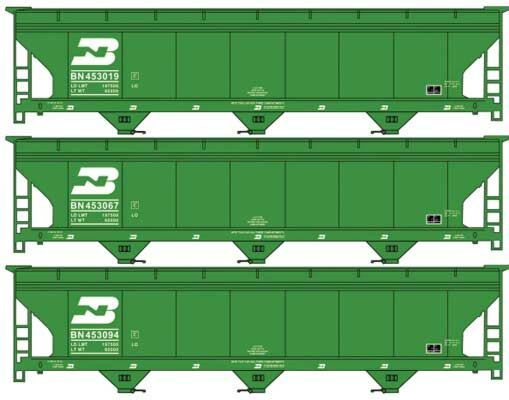 ACF 47' 3-Bay Center-Flow Covered Hopper 3-Pack - Kit - BN #453019, 453067, 453094 - 8146 : HO