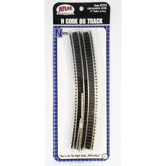 Code 80 Curved Snap-Track(R) -- 17" Radius, Black Ties pkg(6) - 2525 : N