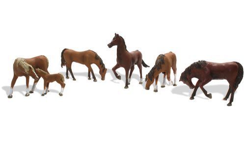 Chestnut Horses - Scenic Accents - pkg(6) - A1842 : HO