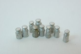 Milk Cans (10), Unpainted Metal Castings - 154 : HO