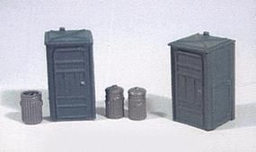 Port-A-Potty Set With Garbage Cans (Unfinished) - 499 : HO