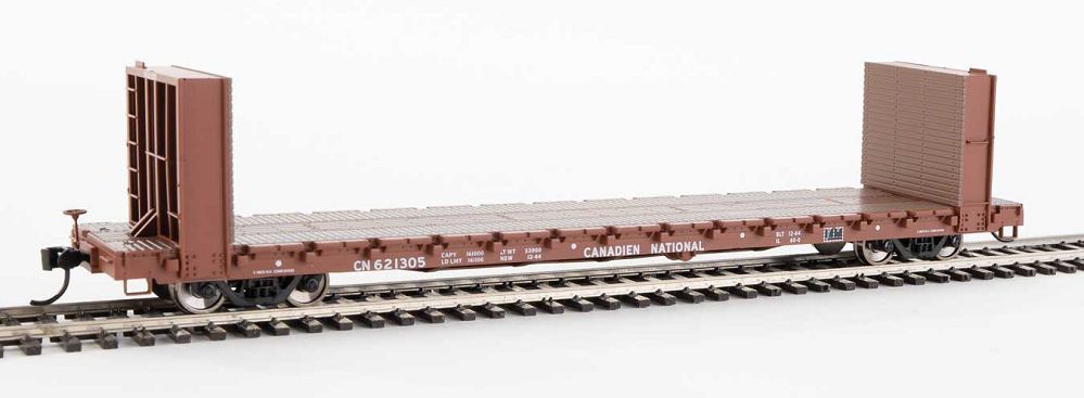 60 FT Pullman-Standard Bulkhead Flatcar (48 FT IL) Canadian National CN 621305 - 5802 : HO