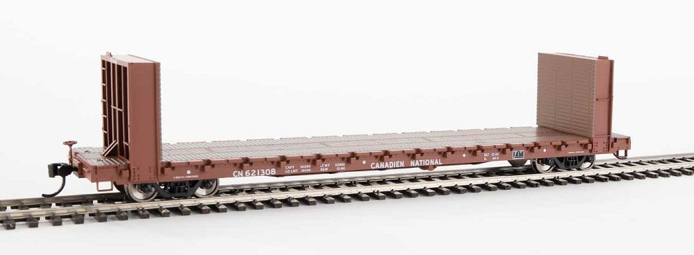 60 FT Pullman-Standard Bulkhead Flatcar (48 FT IL) Canadian National CN 621308 - 5803 : HO