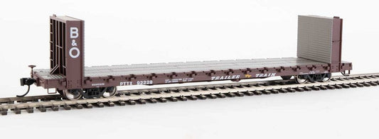 60' Pullman-Standard Bulkhead Flatcar (48 FT IL) Trailer-Train w/B&O Bulkheads PTTX 92228 - 5813 : HO