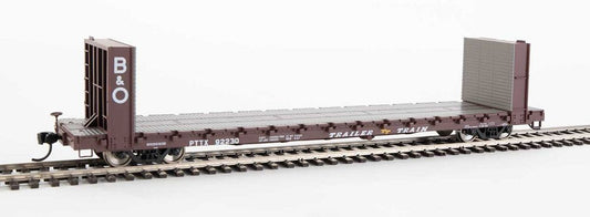 60' Pullman-Standard Bulkhead Flatcar (48 FT IL) Trailer-Train w/B&O Bulkheads PTTX 92230 - 5814 : HO