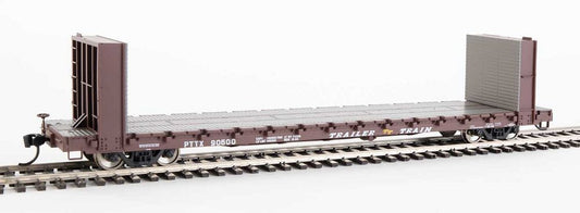 60' Pullman-Standard Bulkhead Flatcar (48 FT IL) Trailer-Train PTTX 90600 - 5819 : HO
