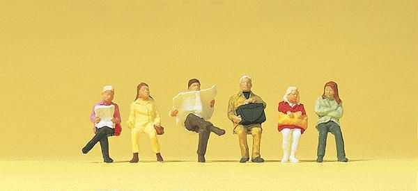 Seated Railway Travelers (6 Pkg) - 14072 : HO