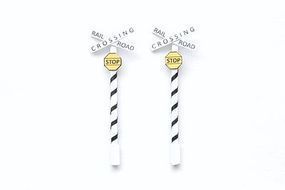 "Tiger Stripe" Steam Era Crossbuck & Stop (2) - 858 : HO
