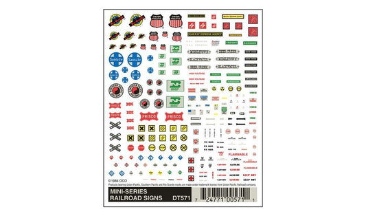 Dry Transfer Decals - Mini-Series Railroad Signs - DT571 : N