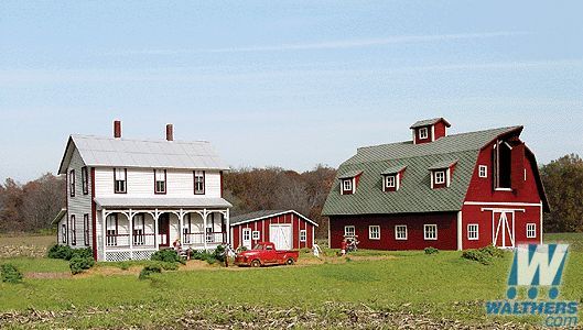 Laser Cut Wood Farm Kit-178 : HO