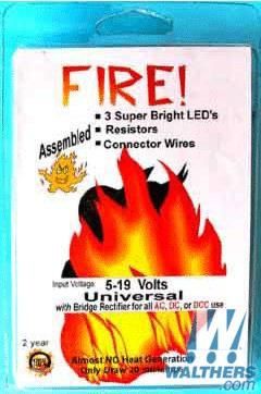 Fire Effects Pico LED Kit -- 3 LEDs, Resistors & Wire - Universal 5-19V AC/DC Input  - UPF