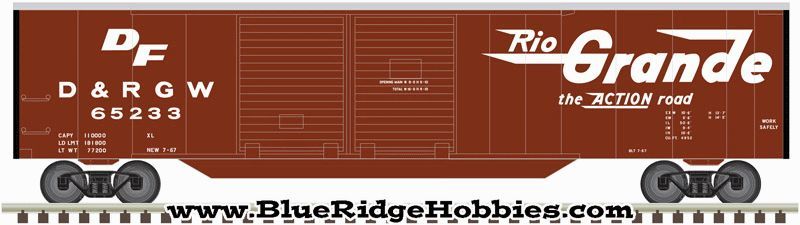 50 FT Double-Door Boxcar Rio Grande D&RGW 65233 - 50003637 : N