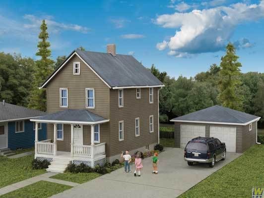 Two-Story House with Garage Kit - 3792 : HO