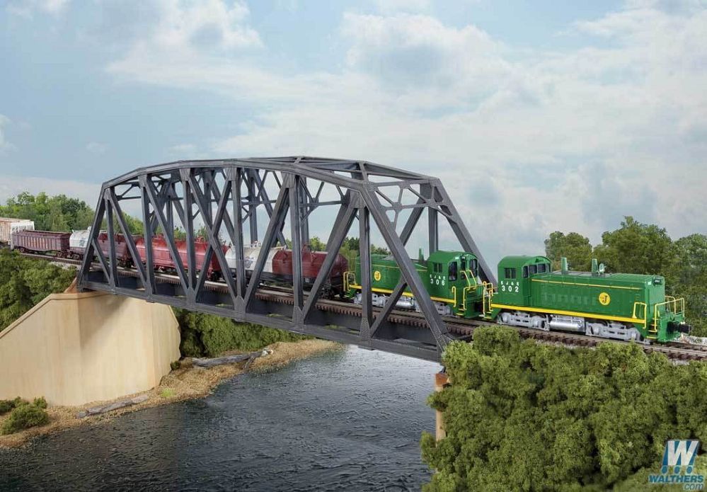 Single-Track Arched Pratt Truss Bridge Plastic Kit - 3870 : N