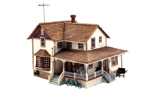 Corner Porch House Plastic Kit - PF5196 : HO